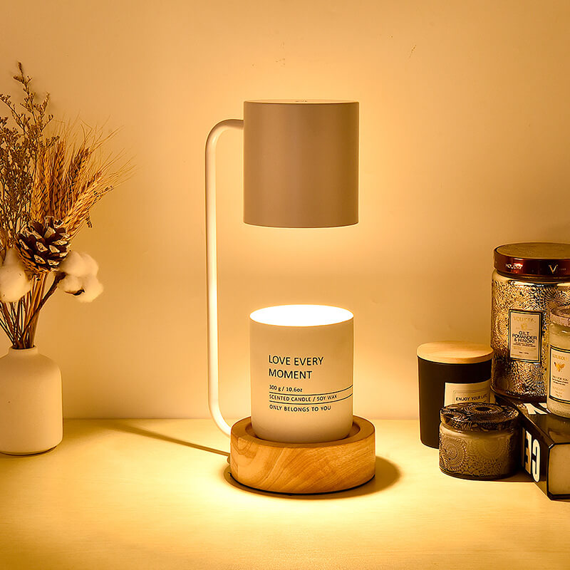Japanese Wood Candle Warmer Lamp