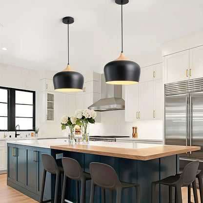 Iron & Wood Grain Scandi Pendant