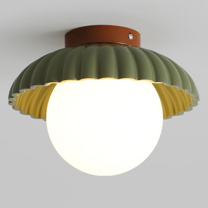 Iron & Frosted Glass Hallway Light