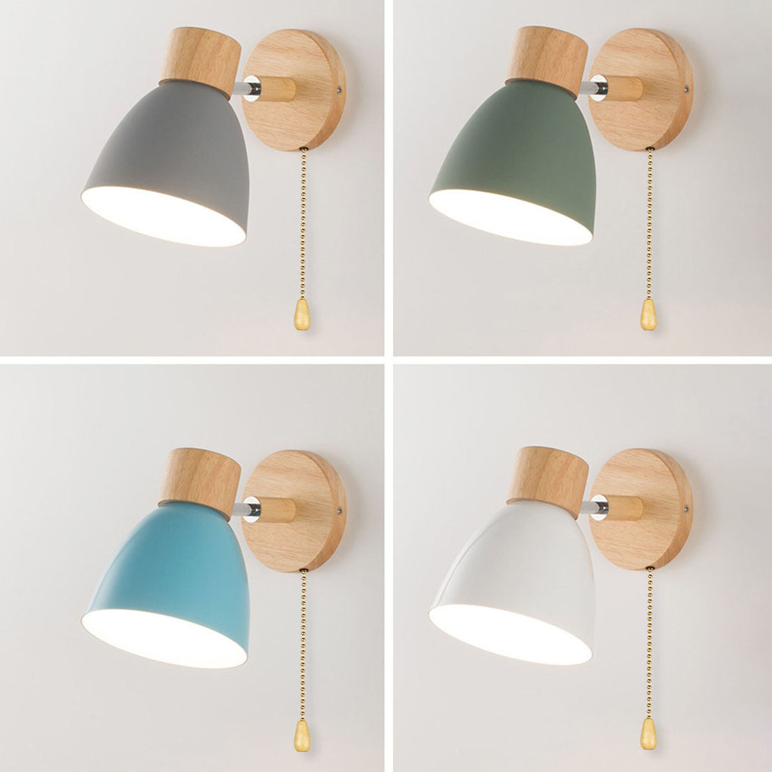 Wood & Iron Macaron Wall Sconce