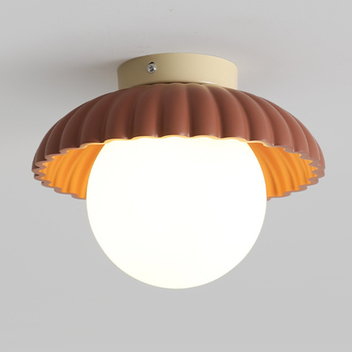 Iron & Frosted Glass Hallway Light
