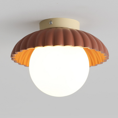 Iron & Frosted Glass Hallway Light