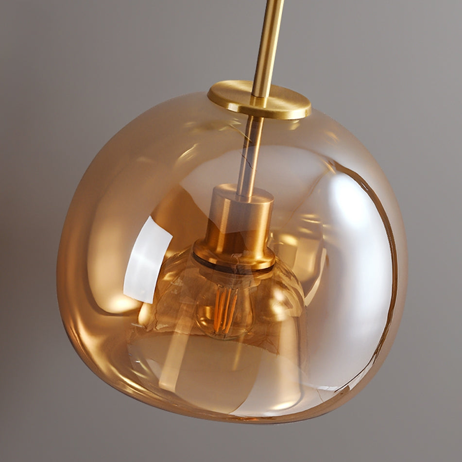 Amber Bubble Glass Pendant, Retro Glow