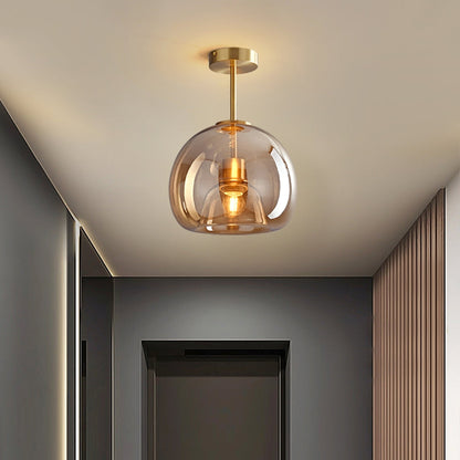 Amber Bubble Glass Pendant, Retro Glow