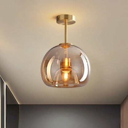 Amber Bubble Glass Pendant, Retro Glow