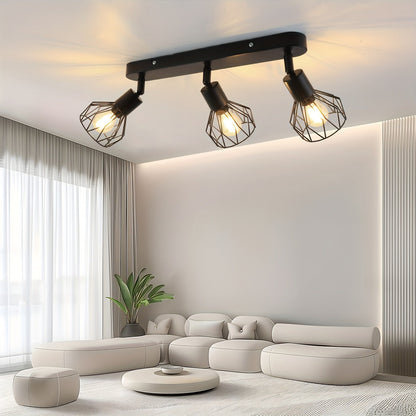 Vintage 3-Light Cage Spotlight