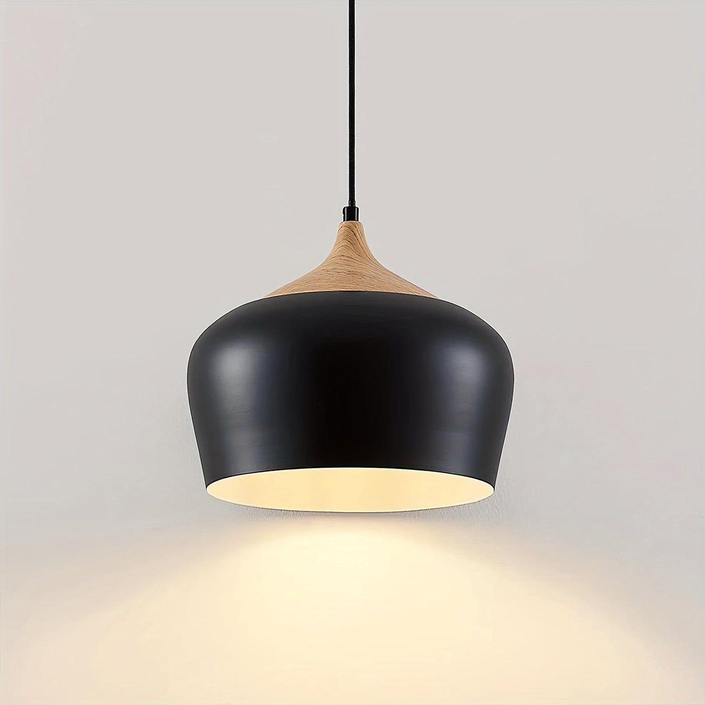 Iron & Wood Grain Scandi Pendant