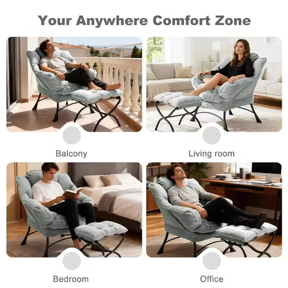 Lazy Chair with Ottoman Folding Lounge