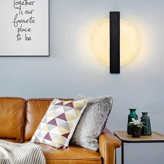 Ergové LED Wall Sconce Acrylic Hardwired Black and Gold