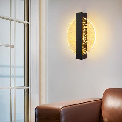 Ergové LED Wall Sconce Acrylic Hardwired Black and Gold