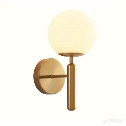 Frosted Glass Globe Wall Sconce, Metal