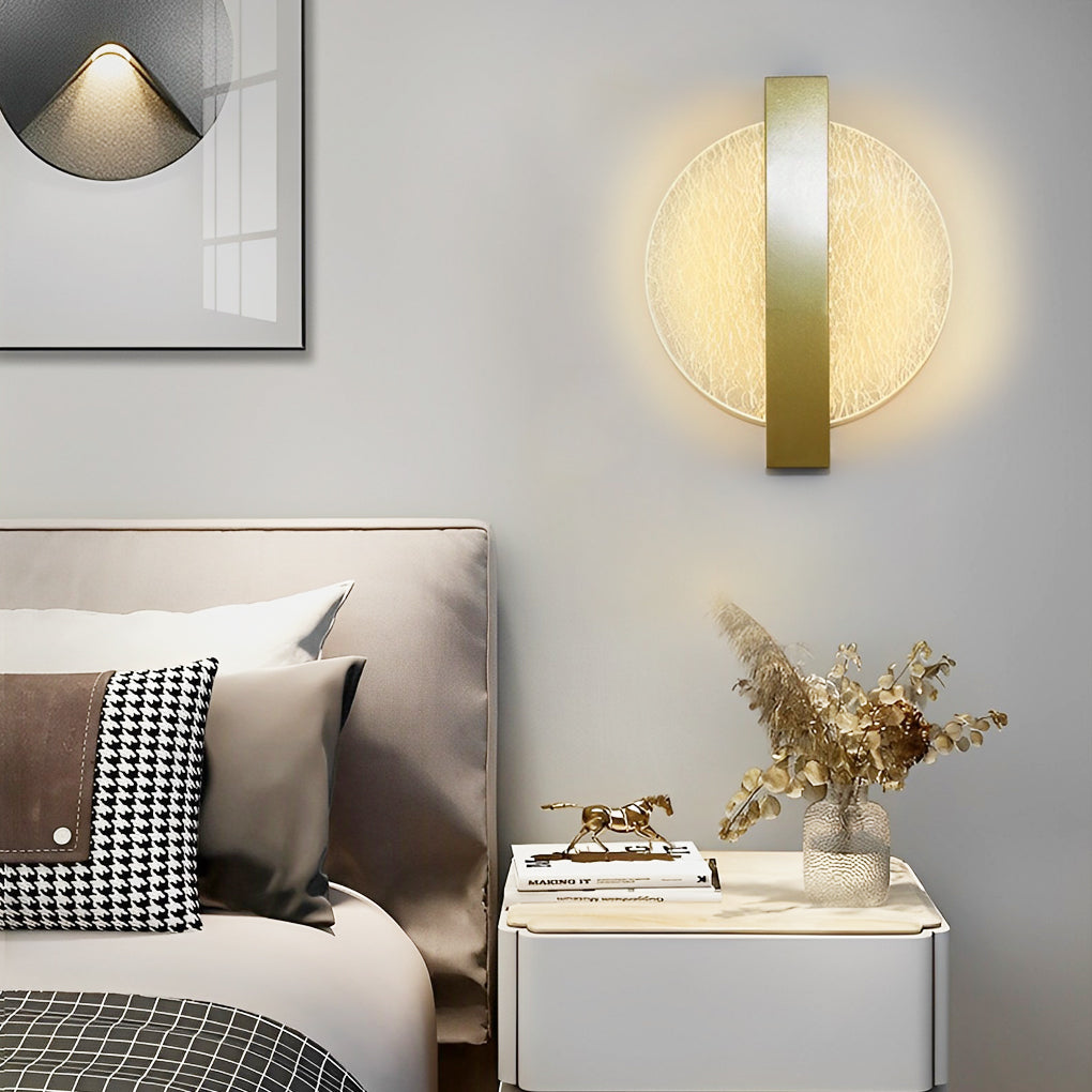 Ergové LED Wall Sconce Acrylic Hardwired Black and Gold