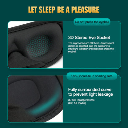 3D Sleep Mask - Total Blackout, No Pressure