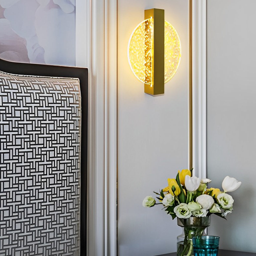 Ergové LED Wall Sconce Acrylic Hardwired Black and Gold
