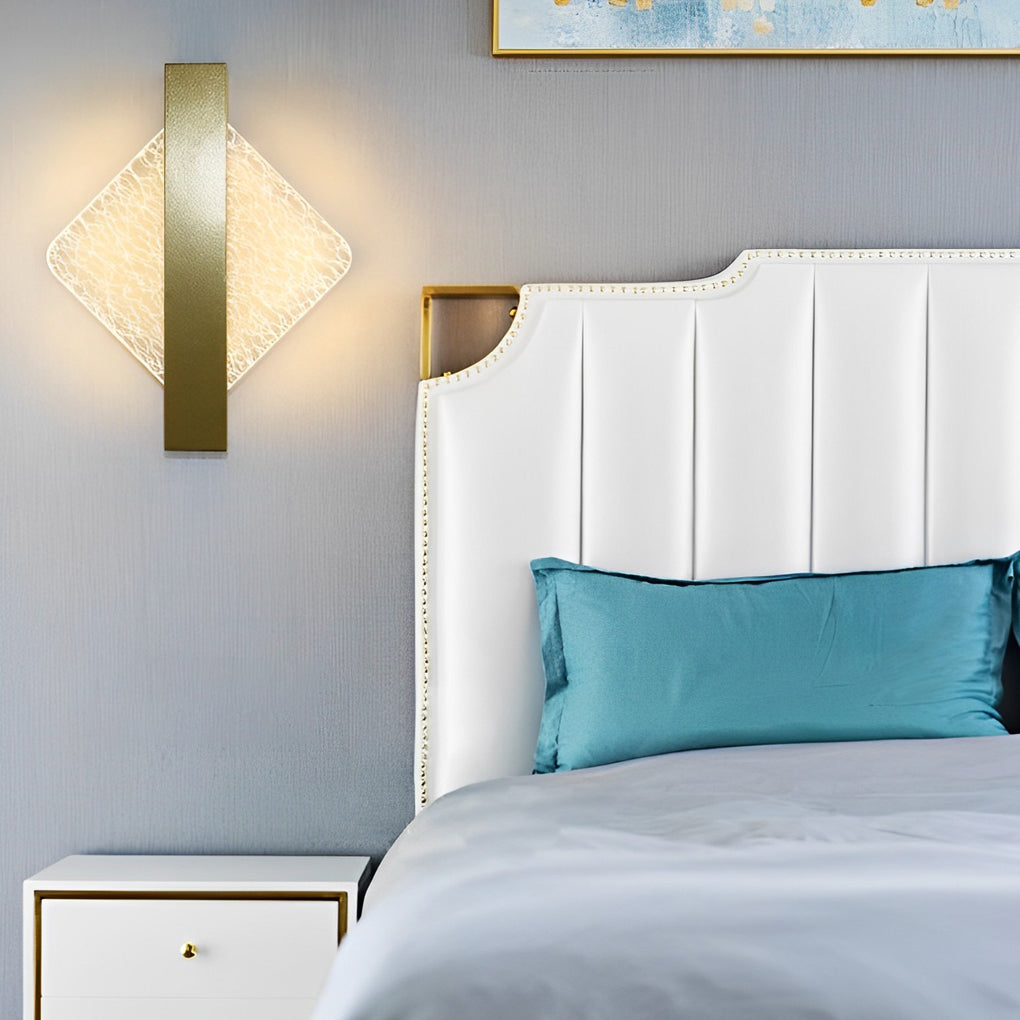 Ergové LED Wall Sconce Acrylic Hardwired Black and Gold
