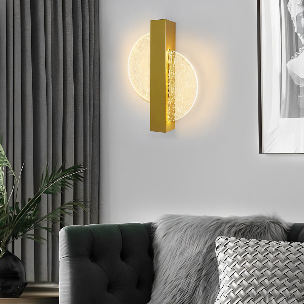 Ergové LED Wall Sconce Acrylic Hardwired Black and Gold