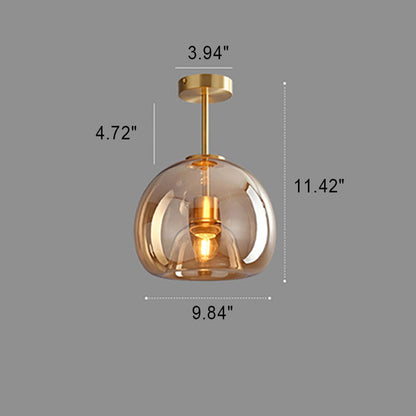 Nordic Glass Ball Semi-Flush Light