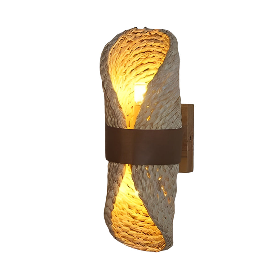 Ergové Rattan Wood Wall Lamp Japandi Up-Down LED