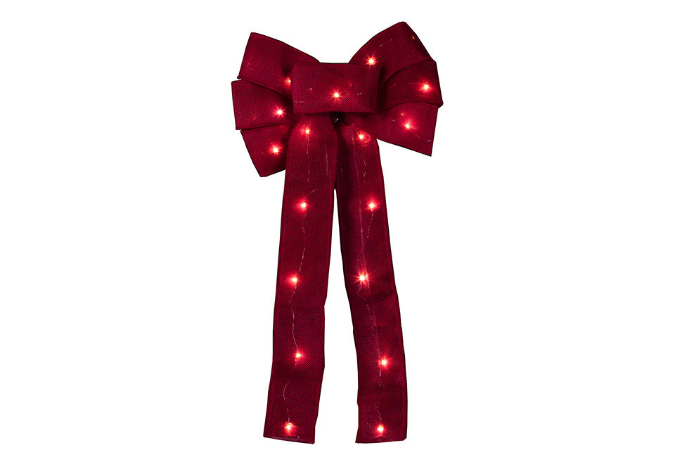 Cordless Light-Up Holiday Ribbon Bow