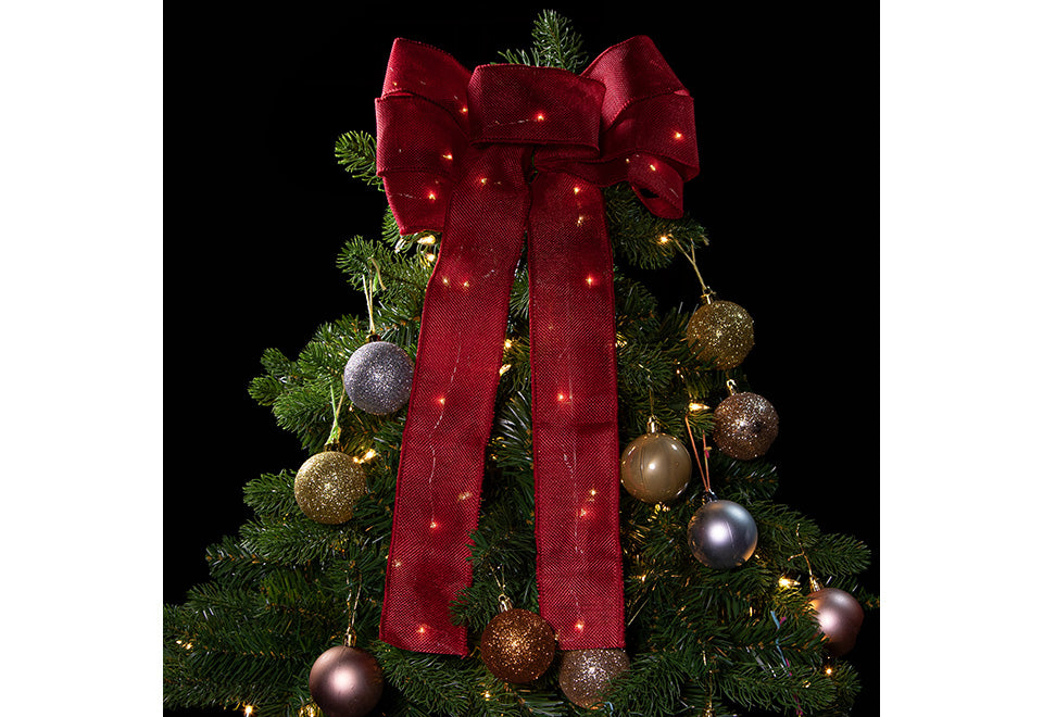 Cordless Light-Up Holiday Ribbon Bow