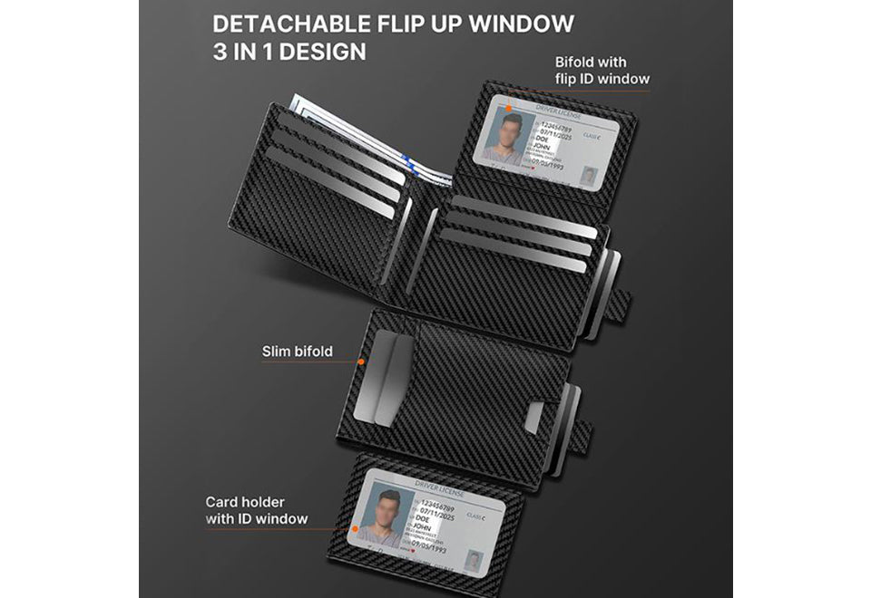 RFID Blocking Leather Wallet + AirTag Slot