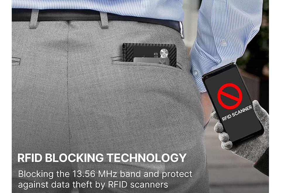 RFID Blocking Leather Wallet + AirTag Slot