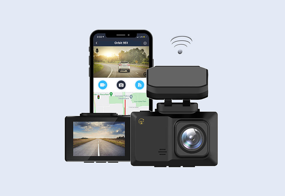 1080P Dual Dash Cam with App & 32GB Card