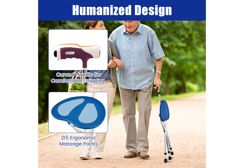 3-in-1 Walking Cane with Seat & Light
