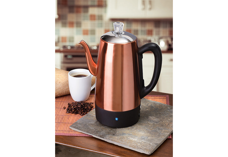 12-Cup Electric Percolator - Copper Finish
