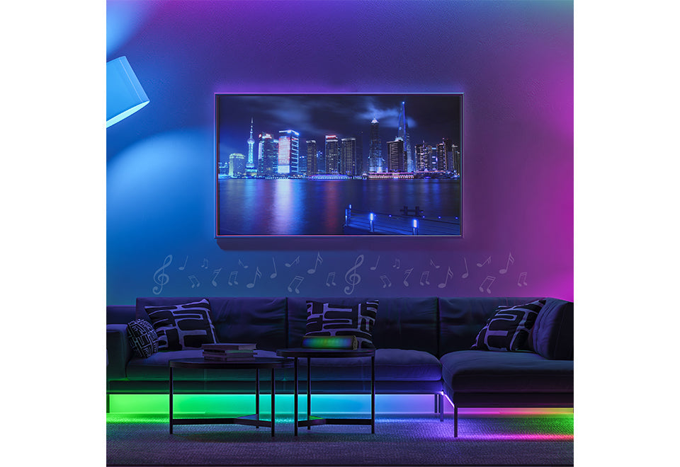 Sound Reactive LED Strip Lights, 16.4 ft