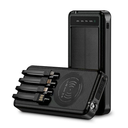 10000mAh Solar Power Bank + Wireless Charge