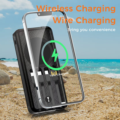 10000mAh Solar Power Bank + Wireless Charge