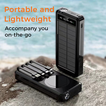 10000mAh Solar Power Bank + Wireless Charge