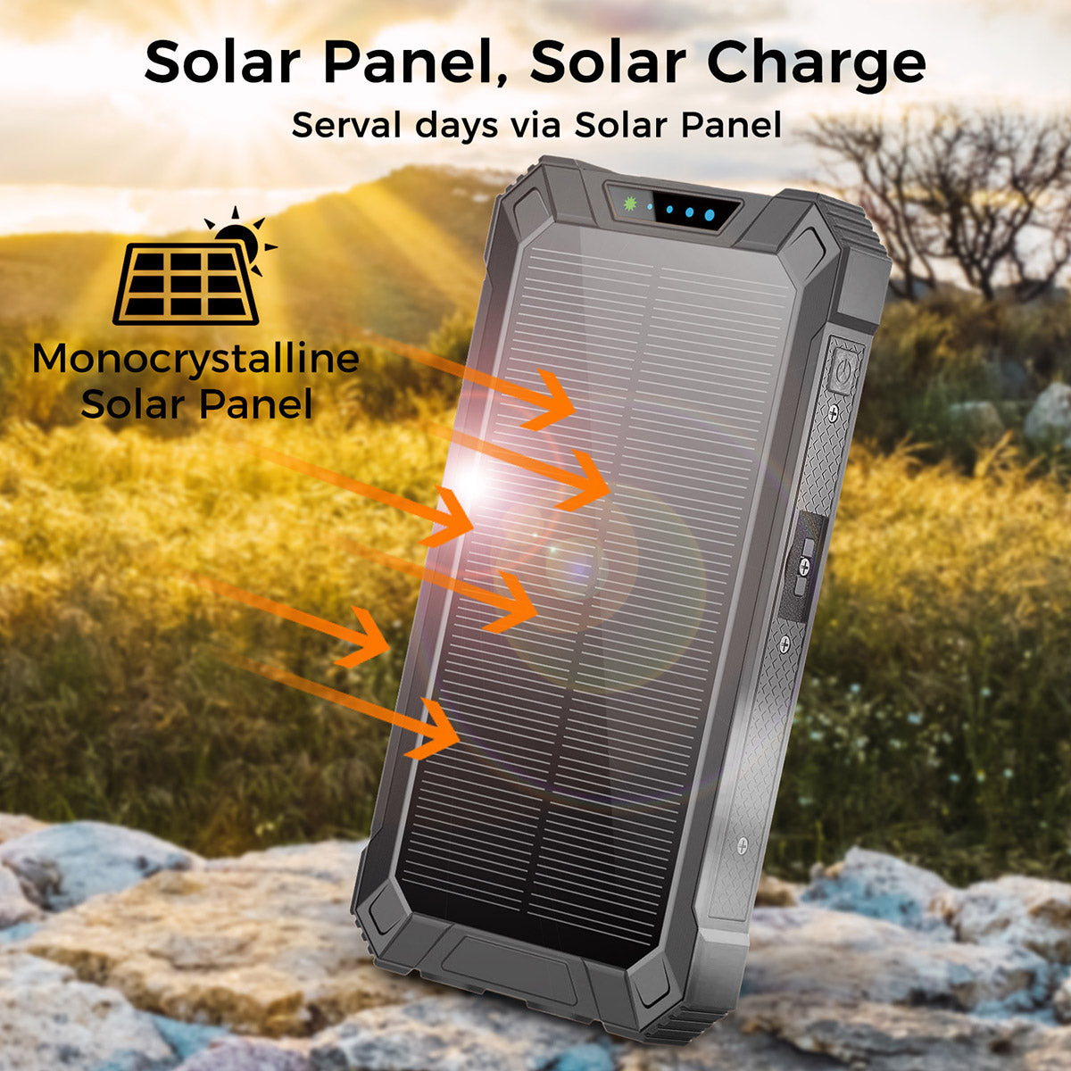 20000mAh Solar Wireless Power Bank