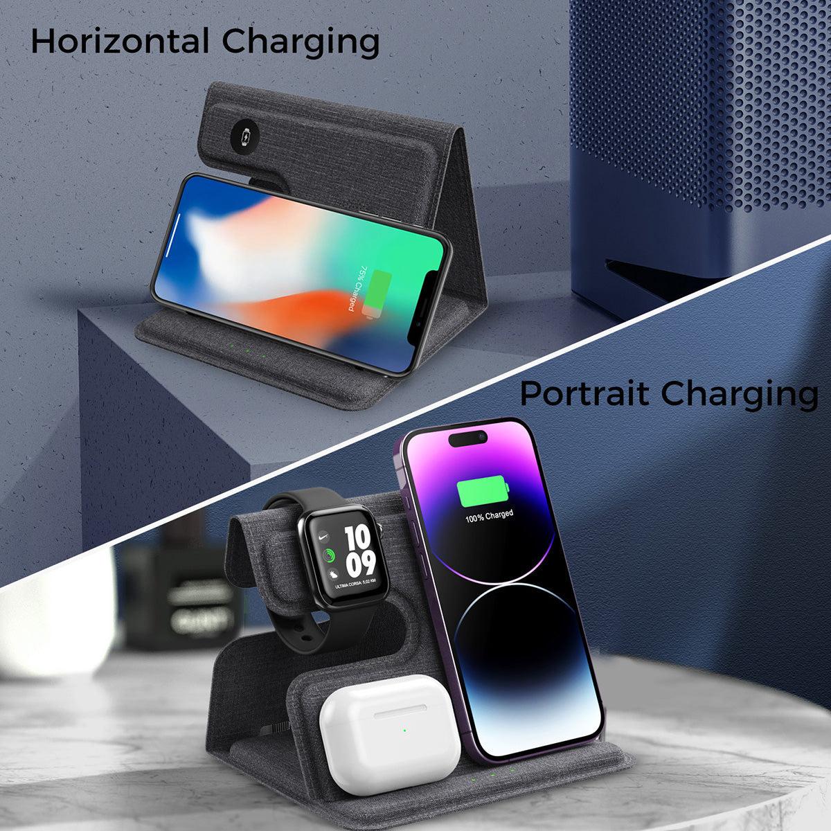 Foldable 3-in-1 Wireless Charging Stand