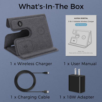 Foldable 3-in-1 Wireless Charging Stand