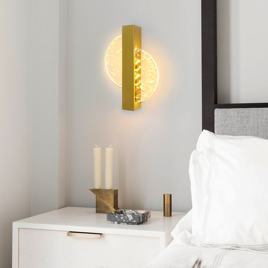Ergové LED Wall Sconce Acrylic Hardwired Black and Gold