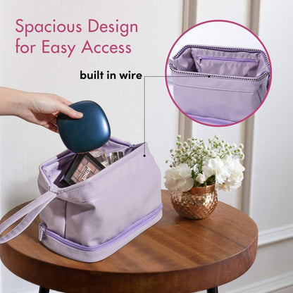 2-in-1 Travel Makeup Case & Brush Organizer