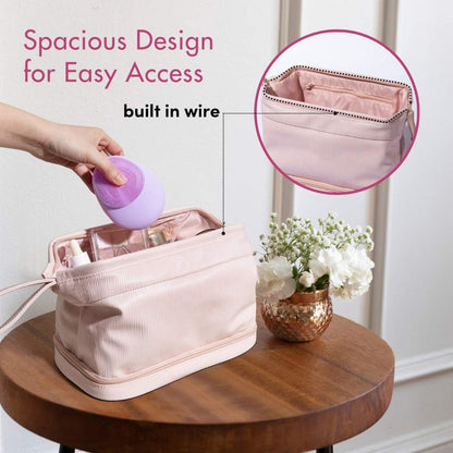 2-in-1 Travel Makeup Case & Brush Organizer