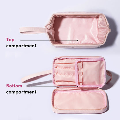 2-in-1 Travel Makeup Case & Brush Organizer