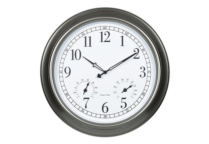 18" Atomic Outdoor Clock with Thermometer