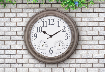 26.2" Oak-Frame Indoor/Outdoor Clock