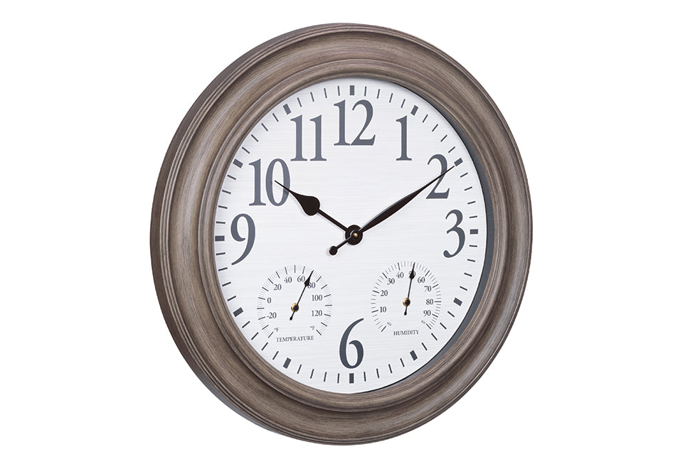 26.2" Oak-Frame Indoor/Outdoor Clock