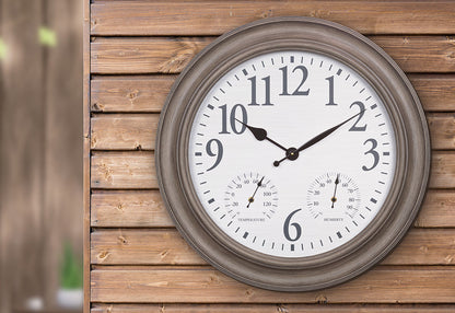 26.2" Oak-Frame Indoor/Outdoor Clock