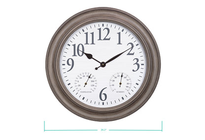 26.2" Oak-Frame Indoor/Outdoor Clock