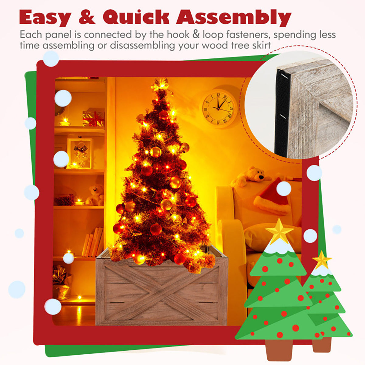 Whitewashed Wood Christmas Tree Collar