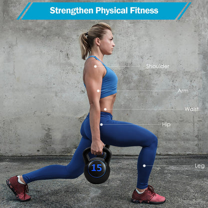 3-Piece Kettlebell Set: 5, 10 & 15 lbs