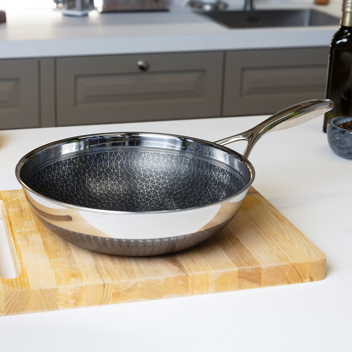 12-Inch Stainless Hybrid Nonstick Wok