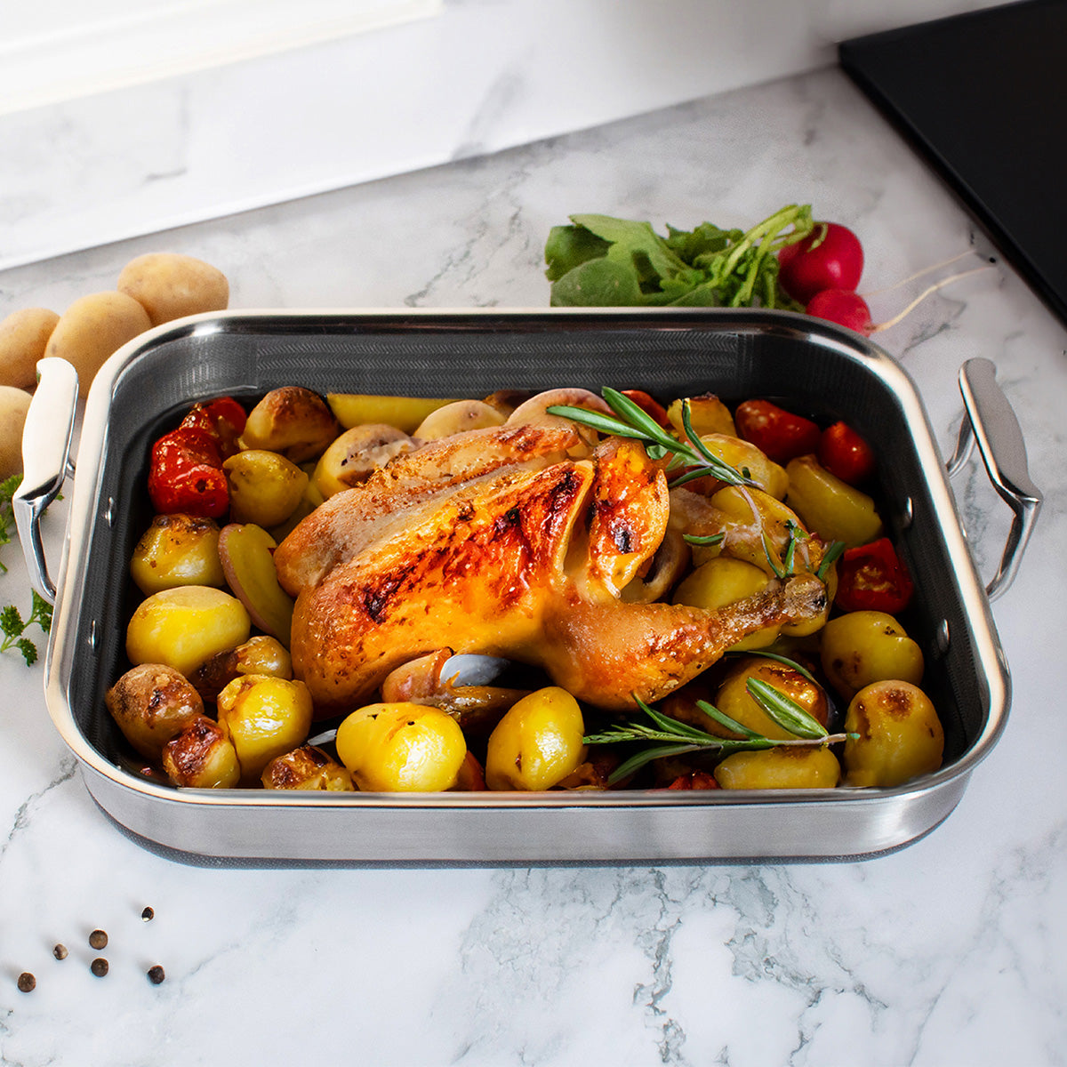 14" Hybrid Nonstick Roasting Pan with Rack