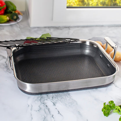 14" Hybrid Nonstick Roasting Pan with Rack